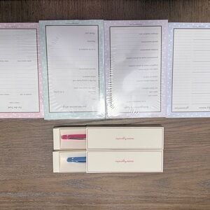 Elegant Notepad and Pen Set - Pink, Blue, Purple